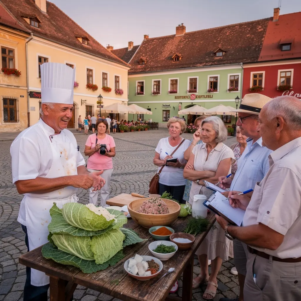 Produse de sezon expuse artistic pe o masă dintr-o piață locală.